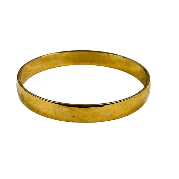Crown Trifari Elegant Gold Plated Bangle Bracelet - Unisex Classic Design - Picture 6 of 9